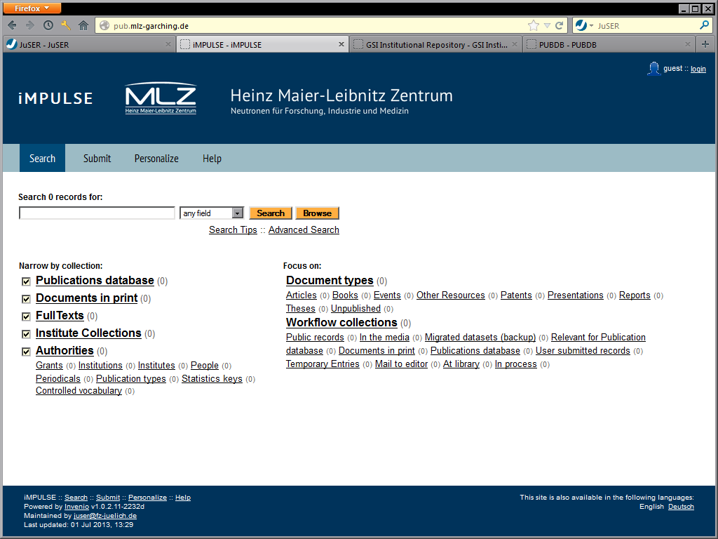 Screenshot MLZ iMPULSE